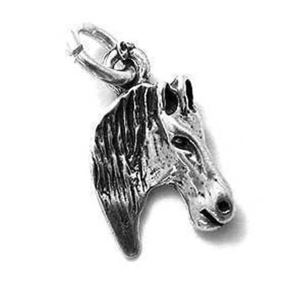 HORSE HEAD CHARM IN STERLING SILVER. - Picture 1 of 1
